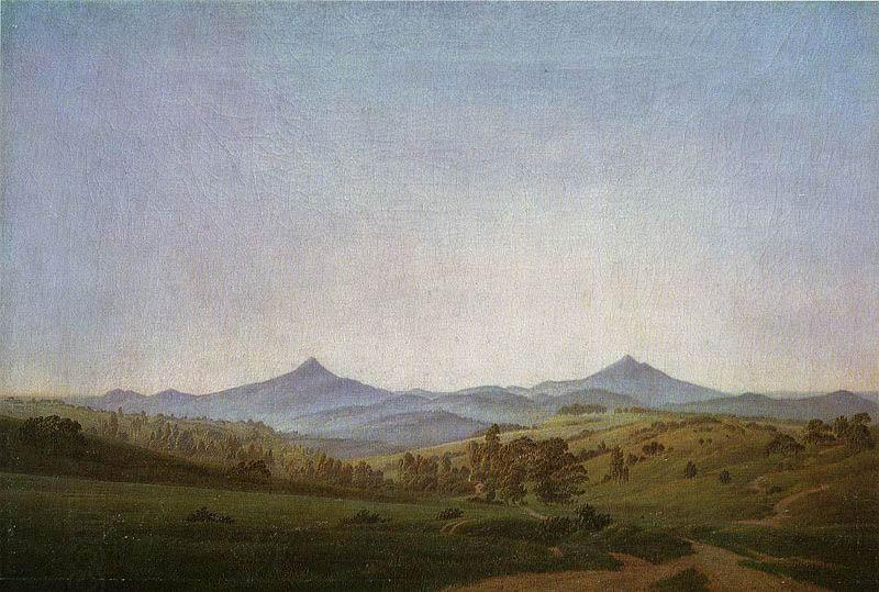 Caspar David Friedrich Bohmische Landschaft mit dem Milleschauer China oil painting art